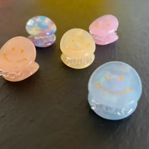 Mini Smiley Face Hair Claw - Several Colors