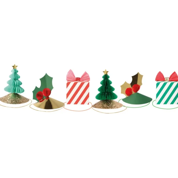 Mixed Christmas Party Hats (x 6)