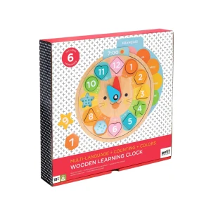 Multi-Language + Counting + Colors Wooden Learning Clock