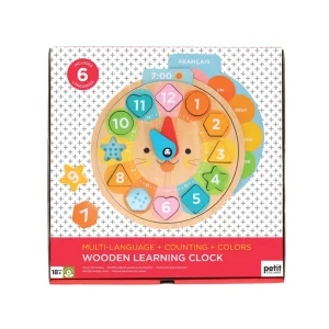 Multi-Language + Counting + Colors Wooden Learning Clock