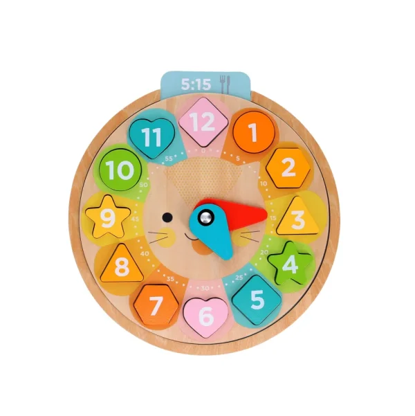 Multi-Language + Counting + Colors Wooden Learning Clock