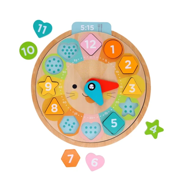 Multi-Language + Counting + Colors Wooden Learning Clock