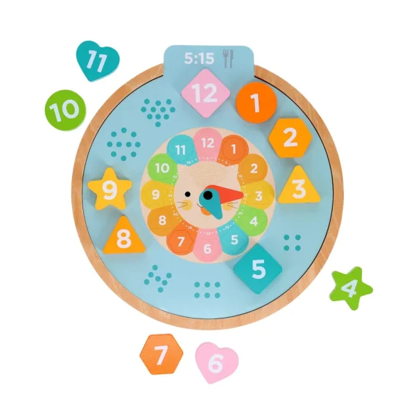 Multi-Language + Counting + Colors Wooden Learning Clock