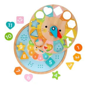 Multi-Language + Counting + Colors Wooden Learning Clock