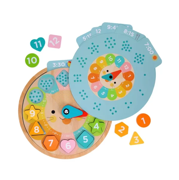Multi-Language + Counting + Colors Wooden Learning Clock