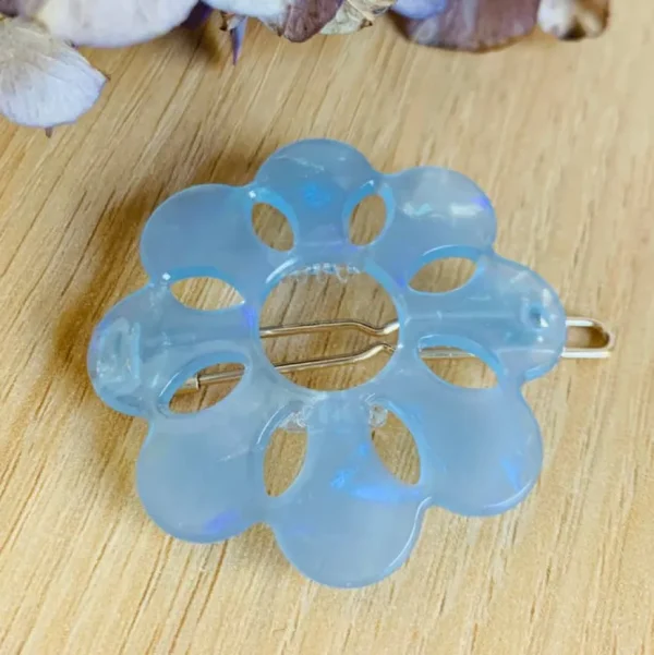 Mum Floral Iridescent Acetate Hair Clip (several colors)