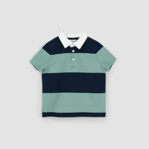 Navy and Seafoam Yarn-Dyed Stripe Rugby Top