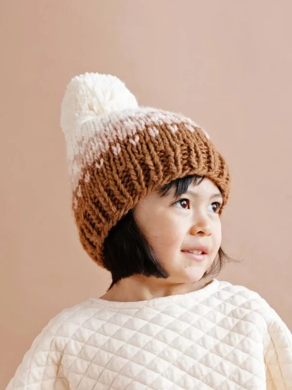 Nell Stripe Hat - Blush/Walnut