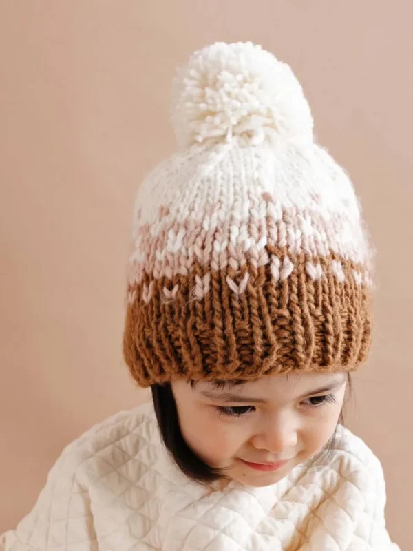 Nell Stripe Hat - Blush/Walnut