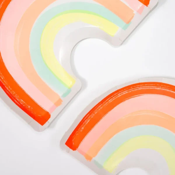 Neon Rainbow Plates