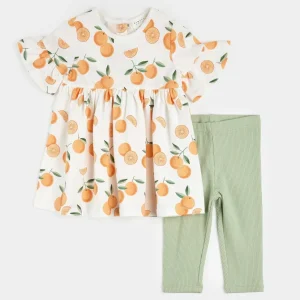 Oranges Print Dress Set