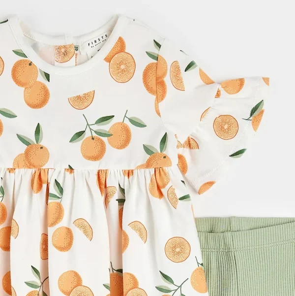 Oranges Print Dress Set