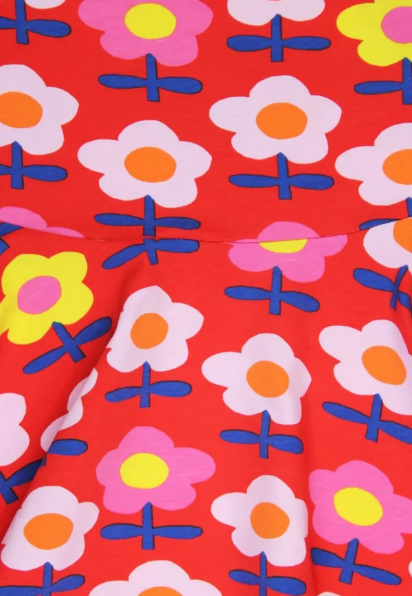 Organic Pink Flower Print Skater Dress