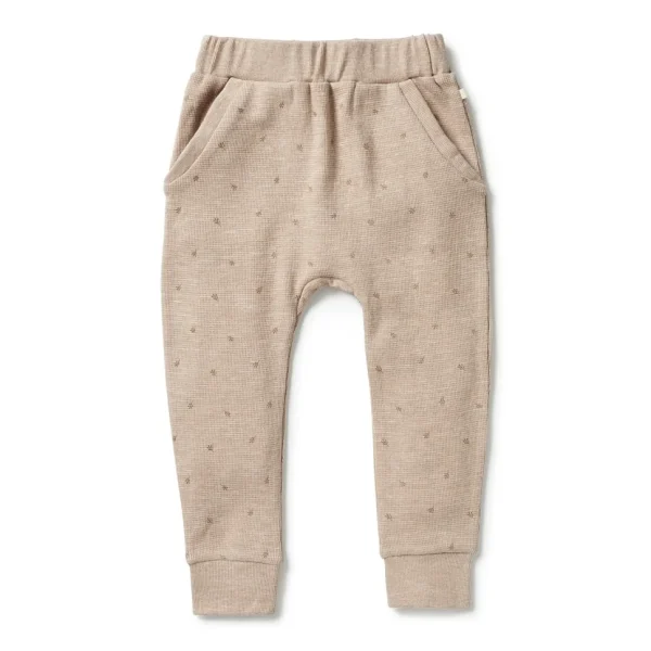Organic Waffle Slouch Toddler Pant - Leaf Print