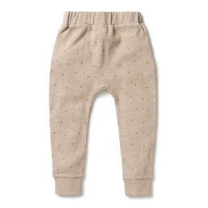 Organic Waffle Slouch Toddler Pant - Leaf Print