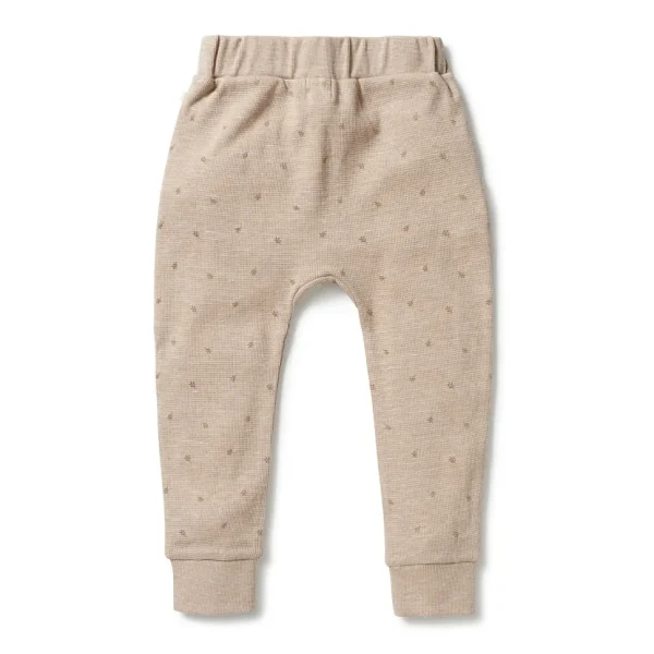 Organic Waffle Slouch Toddler Pant - Leaf Print