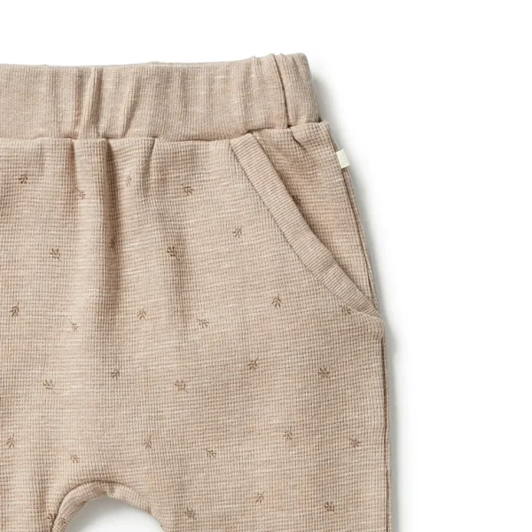 Organic Waffle Slouch Toddler Pant - Leaf Print
