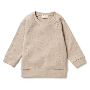 Organic Waffle Toddler Sweatshirt - Leaf Print