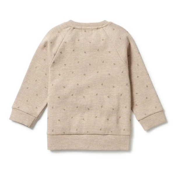 Organic Waffle Toddler Sweatshirt - Leaf Print