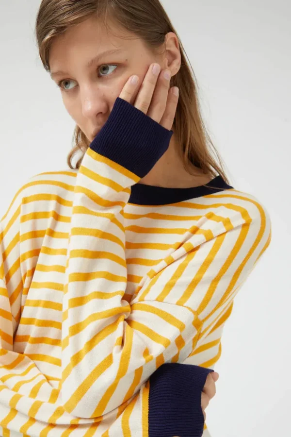 Oversized Yellow Striped Sweater