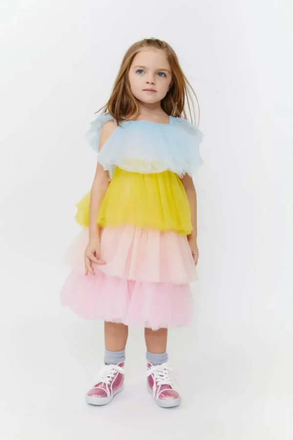 Pastel Tulle Tiered Dress