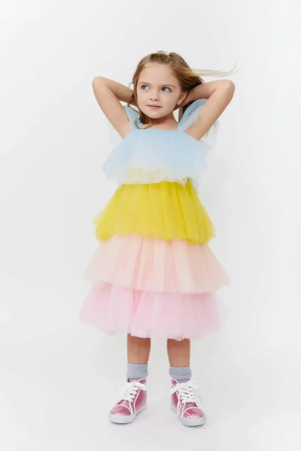 Pastel Tulle Tiered Dress