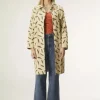 Pea Print Midi Trench Coat