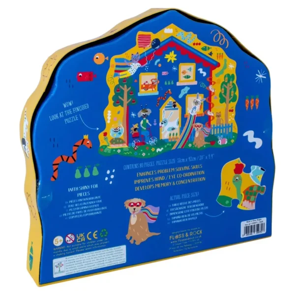 Pets 80pc "Pet House" Shaped Jigsaw with Shaped Box