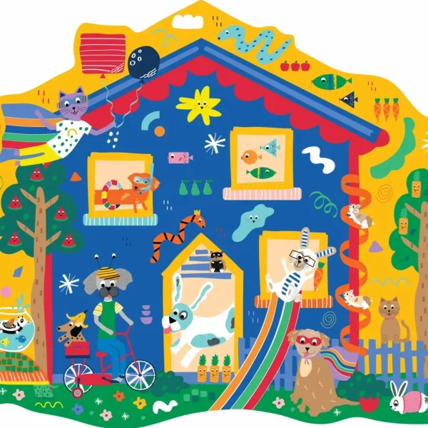 Pets 80pc "Pet House" Shaped Jigsaw with Shaped Box