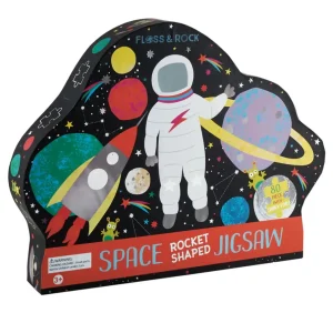 80 Piece "Rocket" Shaped Jigsaw with Shaped Box - Space