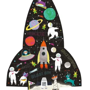 80 Piece "Rocket" Shaped Jigsaw with Shaped Box - Space