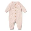 Pink Knitted Cable Growsuit