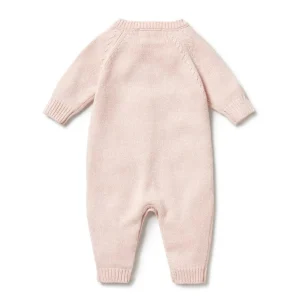 Pink Knitted Cable Growsuit