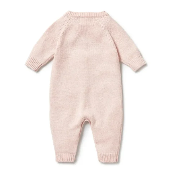 Pink Knitted Cable Growsuit