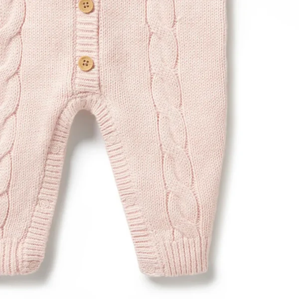 Pink Knitted Cable Growsuit