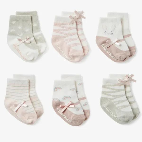 Pink Mary Jane Non Slip Socks 6pk