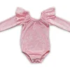 Pink Velvet Long Sleeve Leotard