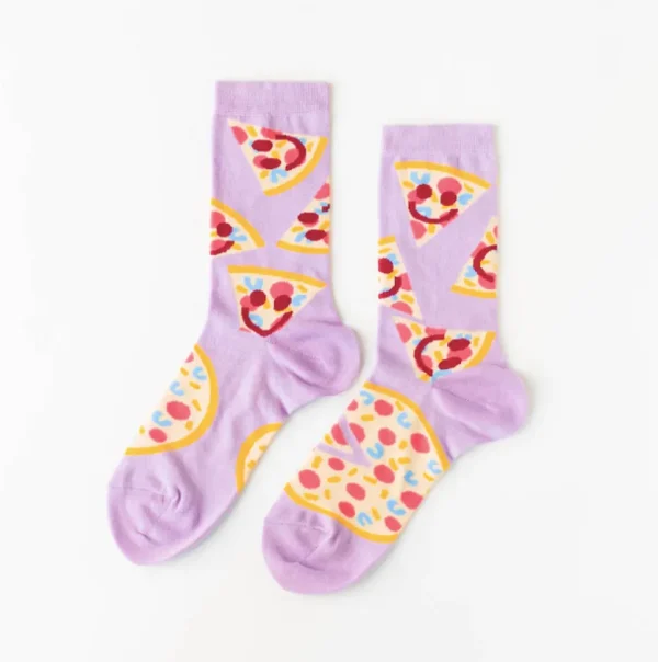 Pizza Face Crew Socks - Women's