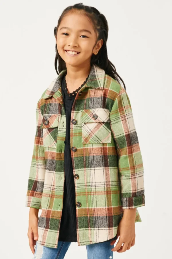 Plaid Long Length Button Up Shirt