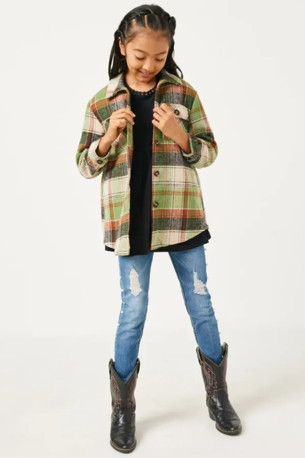 Plaid Long Length Button Up Shirt