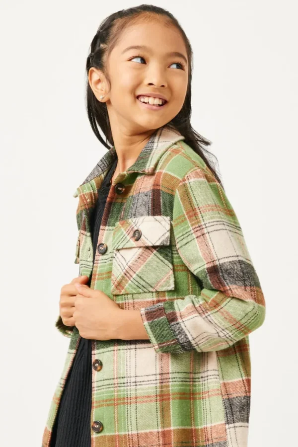 Plaid Long Length Button Up Shirt