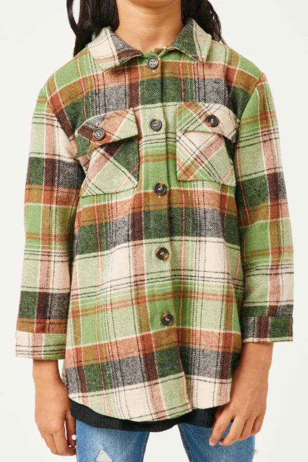 Plaid Long Length Button Up Shirt
