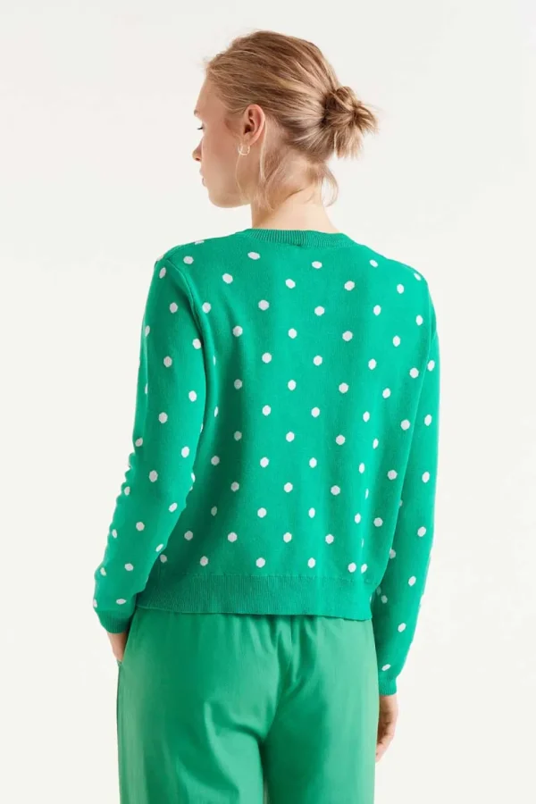 Polka Dot Cardigan - Green