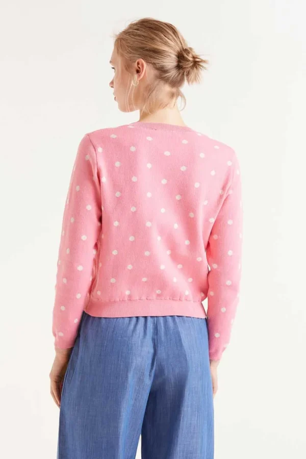 Polka Dot Cardigan - Pink