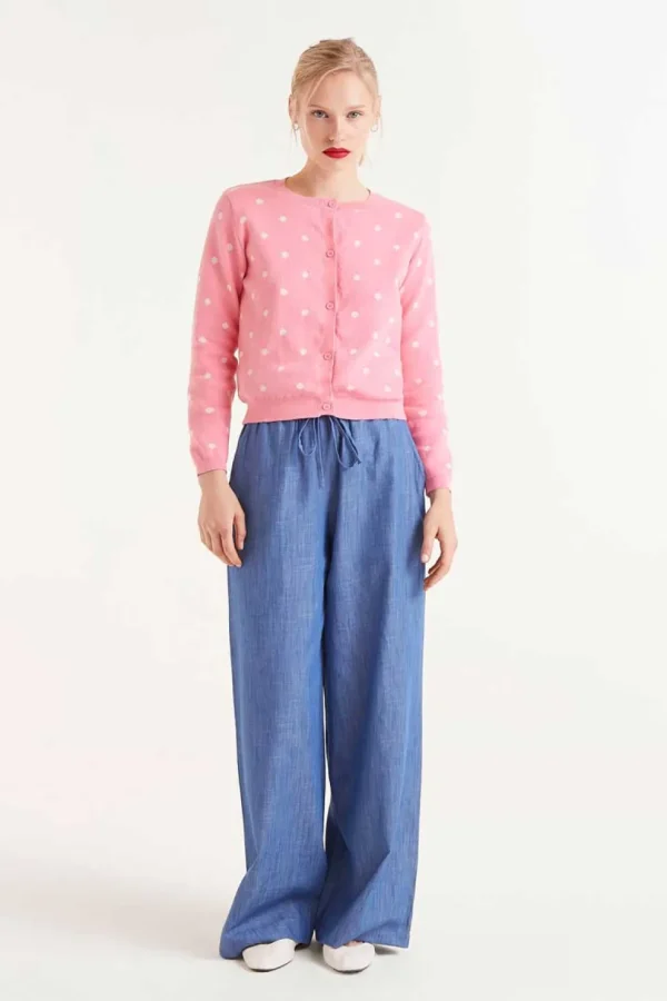 Polka Dot Cardigan - Pink
