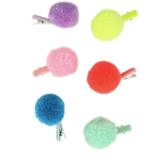 Pompom Unicorn Hair Clips (set of 6)