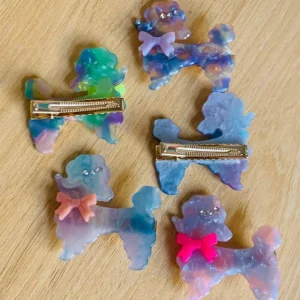Poodle Acetate Hair Clip