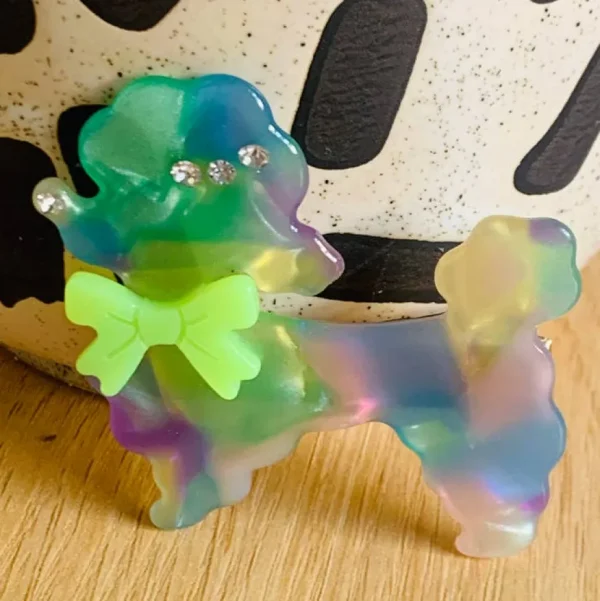 Poodle Acetate Hair Clip