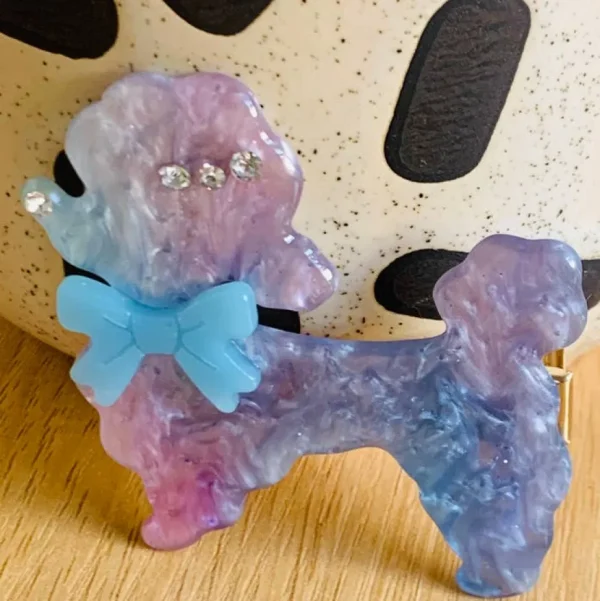 Poodle Acetate Hair Clip