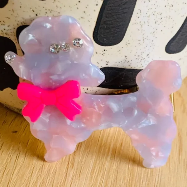 Poodle Acetate Hair Clip